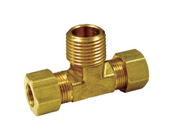 JMF 3/8 in. Compression x 3/8 in. Dia. Compression Brass Reducing Tee