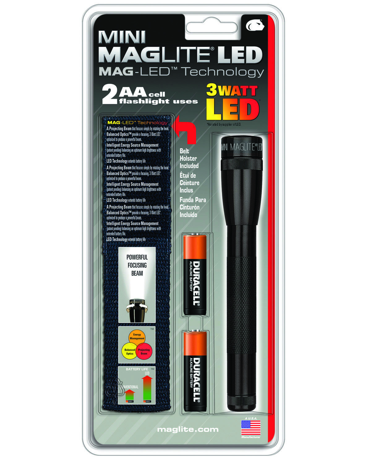 FLASHLIGHT MINI 2AA LED - Miller Industrial