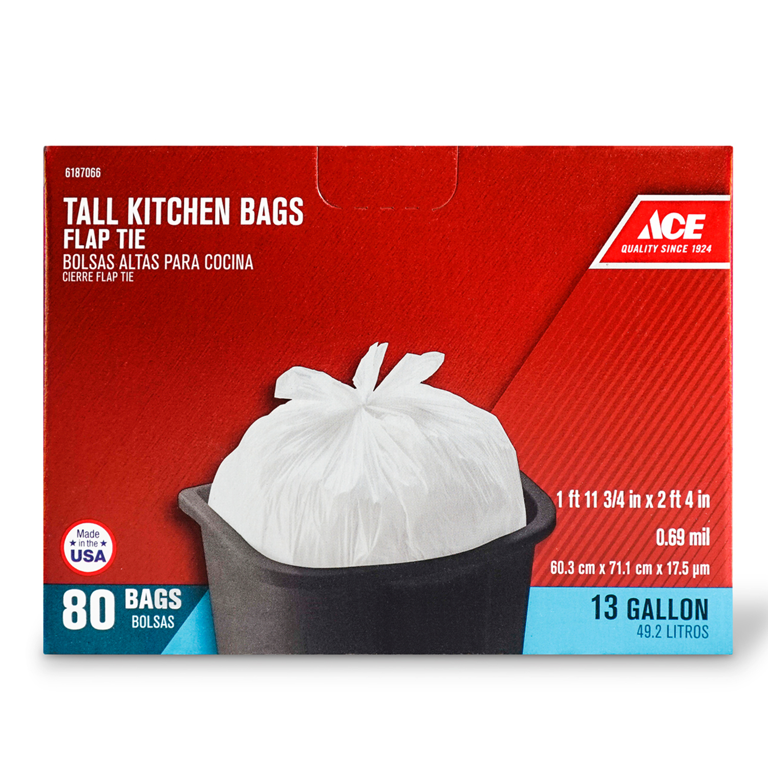 ACE BAG 13 GALLON 80 COUNT FLAP - Miller Industrial