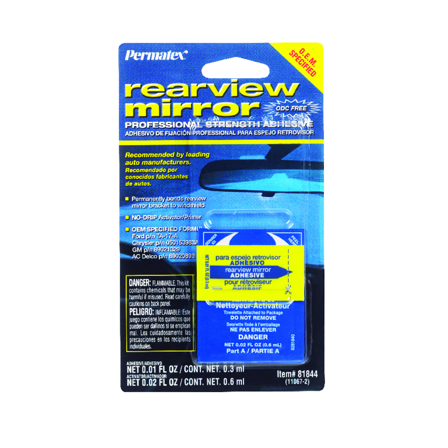 REARVIEW MIRROR ADHESIVE .01 OUNCE - Miller Industrial