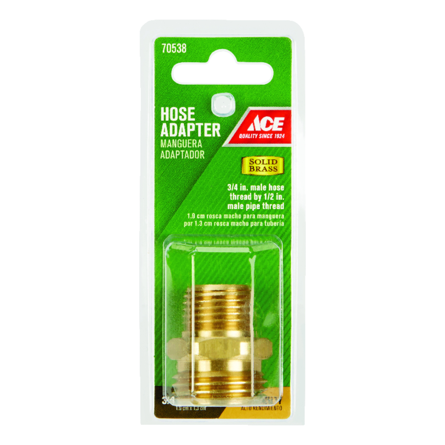 Ace 3/4 in. MHT x 1/2 in. MPT Brass Threaded Double Male Hose Adapter ...