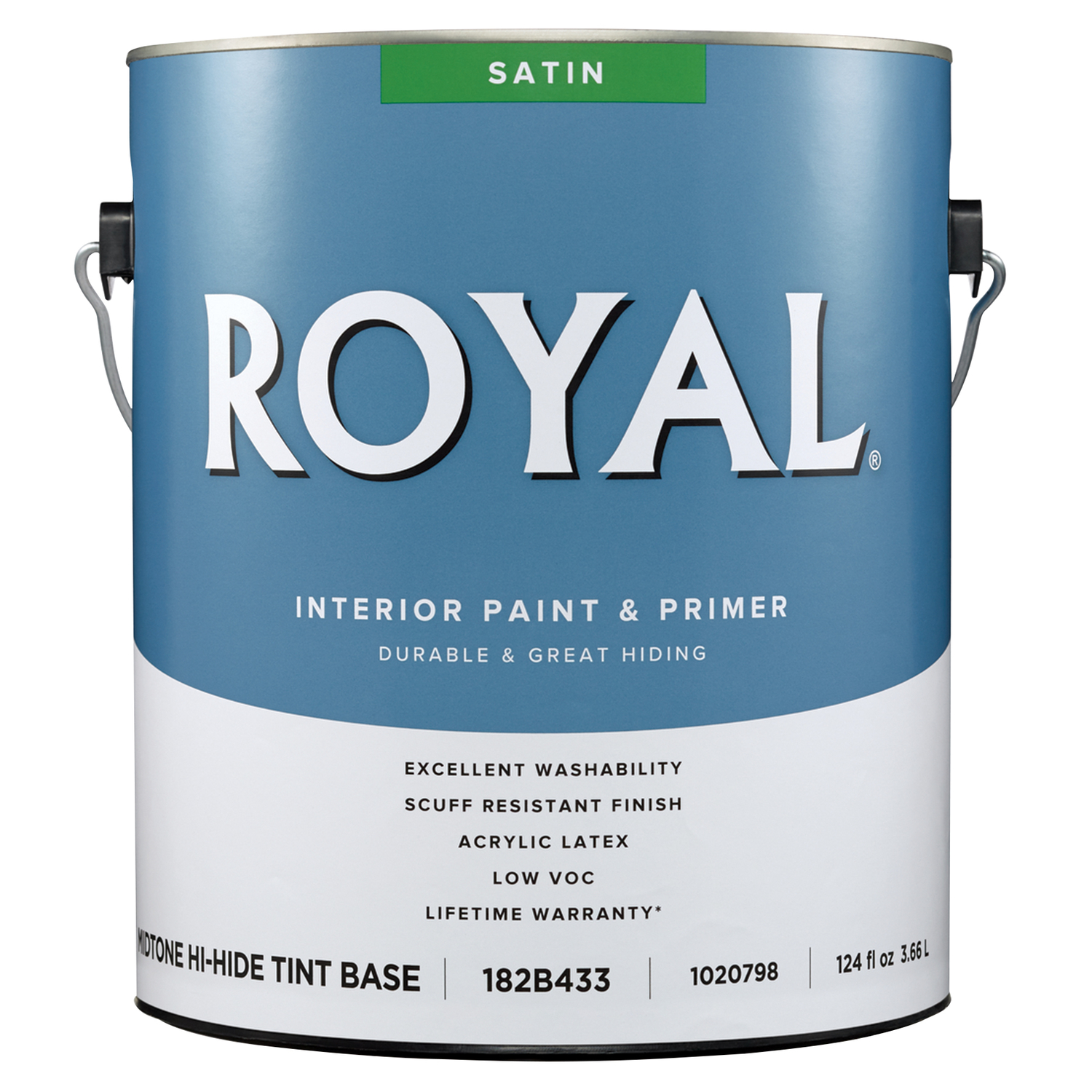 Royal Satin Tint Base Midtone Hi-Hide Base Acrylic Latex Paint and Primer  Indoor 1 gal.