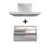 Crossray 4 Burners Built-in and Technika 120cm Alfresco BBQ Rangehood (TCS4FL-TAR1200S)