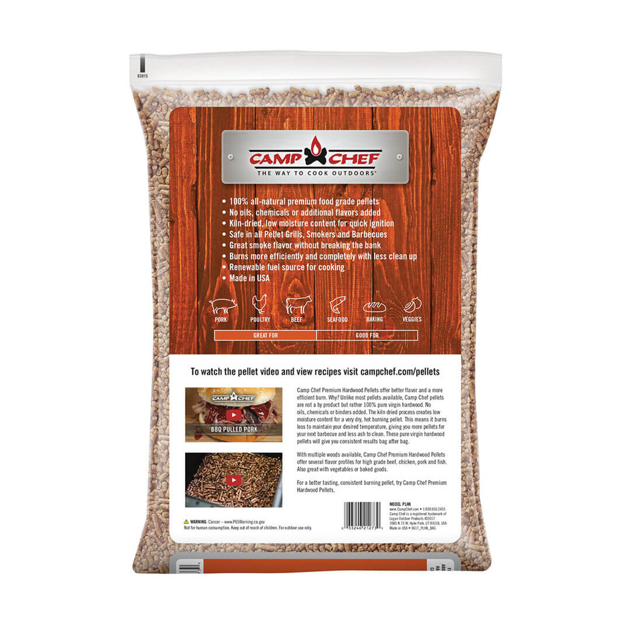 Camp Chef Hickory Premium Hardwood Pellets 9.07kg PLHK The