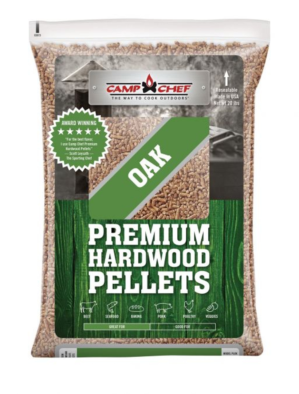 Camp Chef OAK BBQ Hardwood Pellets 9.07kg PLOK The BBQ King