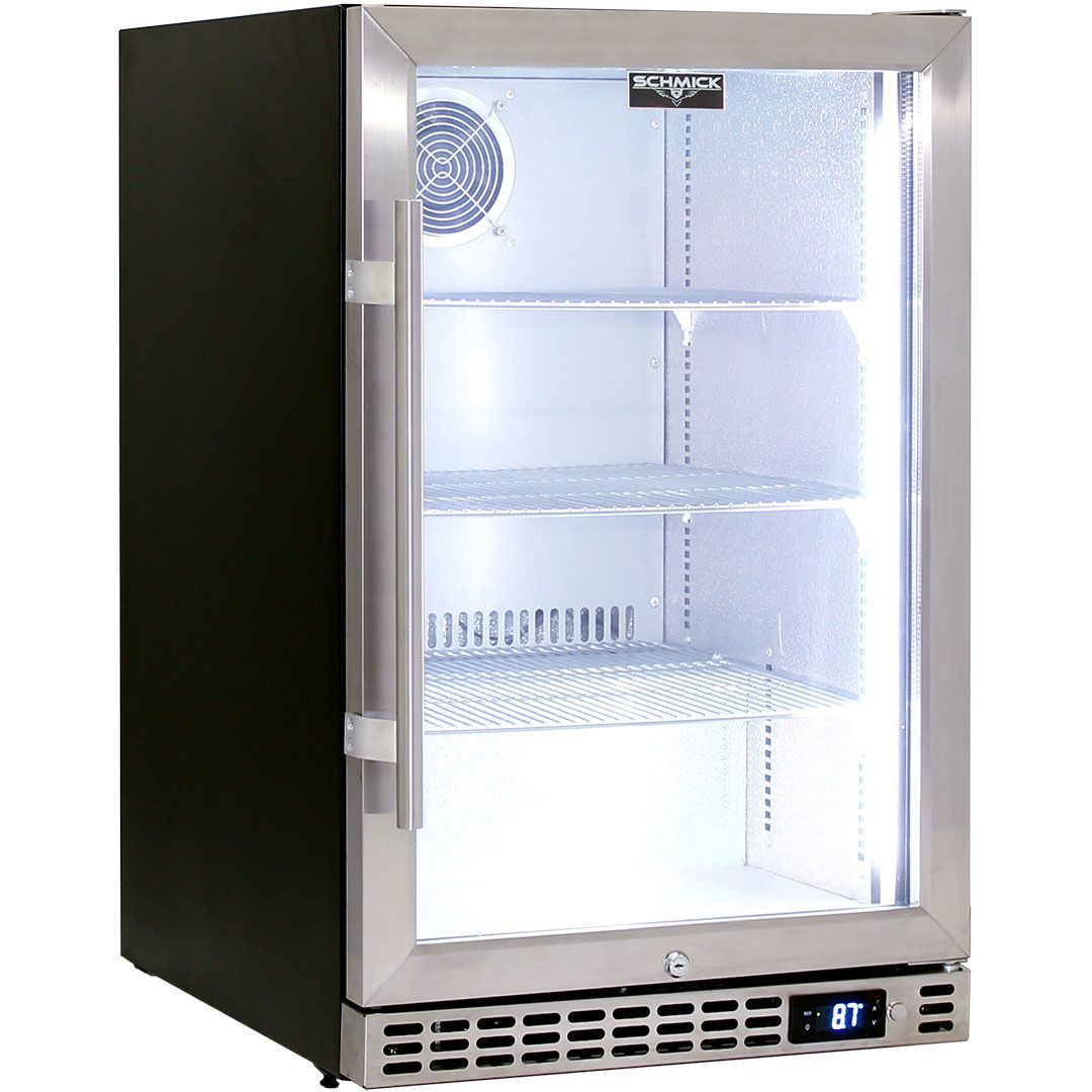 Schmick Quiet Running Front Venting Under Bench Glass Door Bar Fridge
