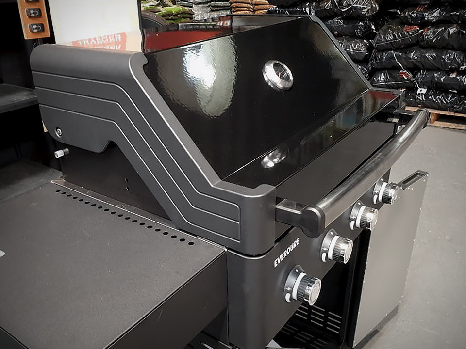 Everdure Hayman Black 4 Burners BBQ on Trolley E4TB The BBQ King
