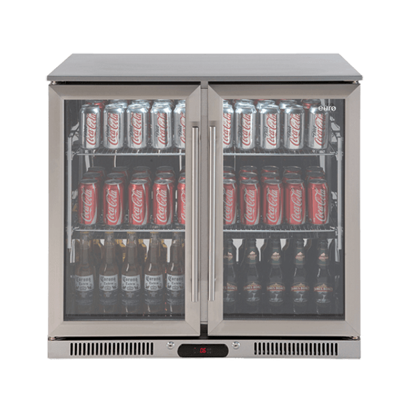 Euro 208L Double Door Stainless Steel Beverage Cooler - EA900WFSX2