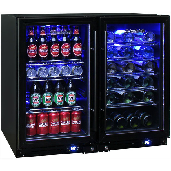 Schmick Under Bench Dual Zone Beer And Wine Bar Fridge - JC95-Combo-B