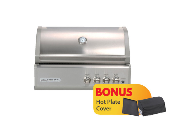 Crossray 4 Burners Built-in and Technika 120cm Alfresco BBQ Rangehood