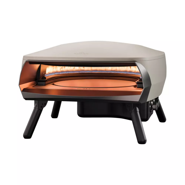 WITT Etna Rotante 16 Inch Gas Double Burner Pizza Oven with Rotating Stone - StoneBlack 