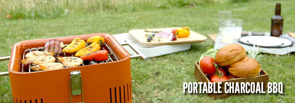 Everdure Cube Charcoal Portable Grill, Orange