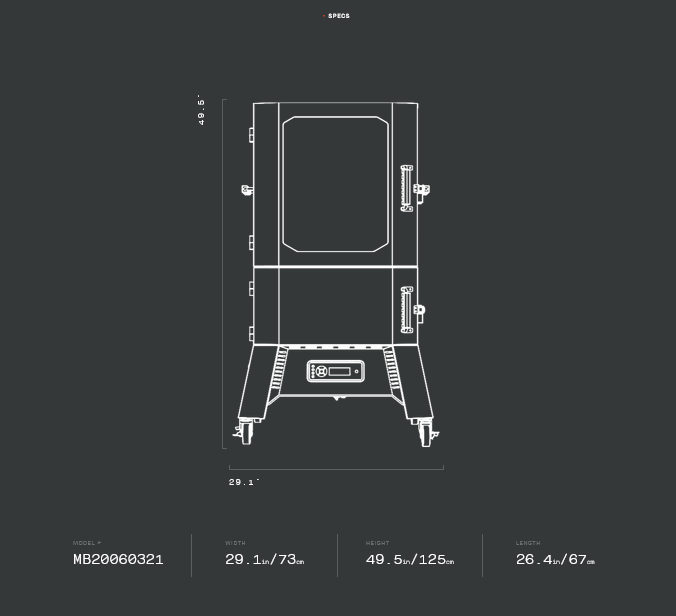 Masterbuilt 40 in. Digital Charcoal Smoker in Gray MB20060321