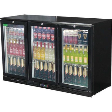 Rhino Commercial Glass 3 Door Bar Fridge Energy Efficient With Lg