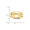 Lex & Lu 10k Yellow Gold 6mm Standard Comfort Fit Band Ring- 3 - Lex & Lu