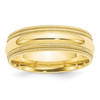 Lex & Lu 10k Yellow Gold 7mm Double Milgrain Comfort Fit Band Ring - Lex & Lu