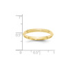 Lex & Lu 10k Yellow Gold 2.5mm Half Round w/Edge Band Ring- 4 - Lex & Lu