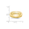 Lex & Lu 10k Yellow Gold 6mm Half Round w/Edge Band Ring- 3 - Lex & Lu