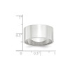 Lex & Lu 10k White Gold 10mm LTW Flat Band Ring- 3 - Lex & Lu