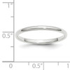 Lex & Lu 10k White Gold 2mm Half Round Band Ring- 5 - Lex & Lu