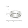 Lex & Lu 10k White Gold 7mm Half Round Band Ring- 3 - Lex & Lu