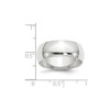 Lex & Lu 10k White Gold 8mm Half Round Band Ring- 3 - Lex & Lu