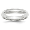 Lex & Lu 10k White Gold 4mm Half Round w/Edge Band Ring - Lex & Lu