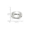 Lex & Lu 10k White Gold 6mm LTW Half Round Band Ring- 3 - Lex & Lu