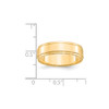 Lex & Lu 14k Yellow Gold 6mm Flat w/Step Edge Band Ring- 3 - Lex & Lu