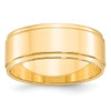 Lex & Lu 14k Yellow Gold 8mm Flat w/Step Edge Band Ring - Lex & Lu