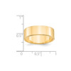 Lex & Lu 14k Yellow Gold 7mm LTW Flat Band Ring- 3 - Lex & Lu