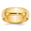 Lex & Lu 14k Yellow Gold 7mm Half-Round Wedding Band Ring - Lex & Lu