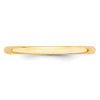 Lex & Lu 14k Yellow Gold 2mm LTW Half Round Band Ring- 3 - Lex & Lu