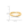 Lex & Lu 14k Yellow Gold 3mm LTW Half Round Band Ring- 3 - Lex & Lu