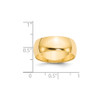 Lex & Lu 14k Yellow Gold 8mm LTW Half Round Band Ring- 3 - Lex & Lu