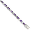 Lex & Lu Sterling Silver Purple & Clear CZ Bracelet 7'' LAL10051 - Lex & Lu