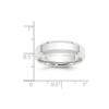 Lex & Lu Platinum 6mm Polished Beveled Edge Size 6 Wedding Band Ring- 2 - Lex & Lu