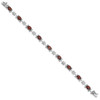 Lex & Lu Sterling Silver Garnet Oval Bracelet 7'' - 2 - Lex & Lu