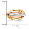 Lex & Lu 14k Tri-color Gold Polished Rolling Ring Band Ring- 4 - Lex & Lu