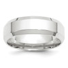 Lex & Lu 14k White Gold 7mm Bevel Edge Comfort Fit Band Ring - Lex & Lu