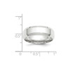 Lex & Lu 14k White Gold 7mm Bevel Edge Comfort Fit Band Ring- 4 - Lex & Lu