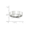 Lex & Lu 14k White Gold 6mm Standard Flat Comfort Fit Band Ring- 3 - Lex & Lu