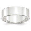 Lex & Lu 14k White Gold 7mm LTW Flat Band Ring - Lex & Lu