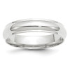 Lex & Lu 14k White Gold 5mm Half Round w/Edge Band Ring - Lex & Lu