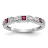 Lex & Lu 14k Diamond & Ruby Ring Band Ring LAL101229 - Lex & Lu