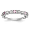 Lex & Lu 14k Diamond & Pink Sapphire Ring Band Ring LAL101231 - Lex & Lu