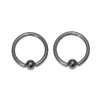 Lex & Lu Pair of Steel Annealed Captive Bead Ring CBR Earrings 18-12Gauge-Lex & Lu