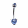 Lex & Lu Steel Gem Navel Belly Button Ring Body Piercing w/Cz Gems FGB109-BL-Lex & Lu