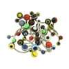 Lex & Lu Body Jewelry 20 Pack Neon Layered Acrylic Navel Belly Rings