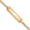 Lex & Lu 10k Yellow Gold Flat Curb Link ID Bracelet 6'' LAL101701 - Lex & Lu